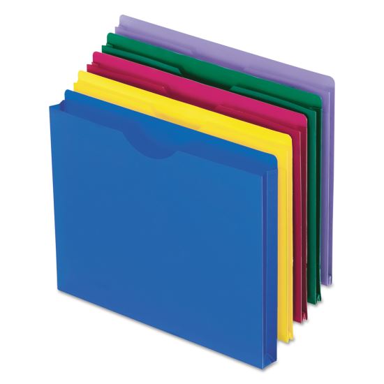 Poly File Jackets, Straight Tab, Letter Size, Assorted Colors, 10/Pack1