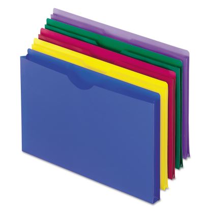 Poly File Jackets, Straight Tab, Legal Size, Assorted Colors, 5/Pack1