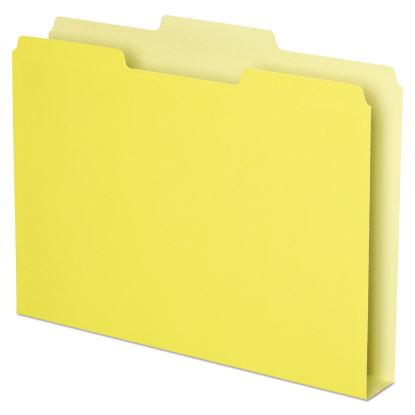 Double Stuff File Folders, 1/3-Cut Tabs: Assorted, Letter Size, 1.5" Expansion, Yellow, 50/Pack1