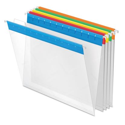 Poly Hanging Folders, Letter Size, 1/5-Cut Tabs, Assorted Colors, 25/Box1