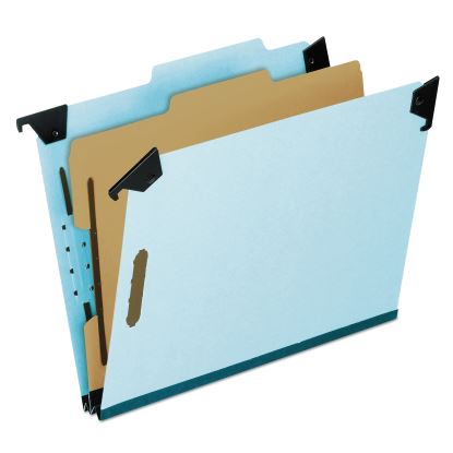 Hanging Classification Folders with Dividers, Letter Size, 1 Divider, 2/5-Cut Exterior Tabs, Blue1