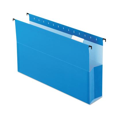 SureHook Reinforced Extra-Capacity Hanging Box File, 1 Section, 3" Capacity, Legal Size, 1/5-Cut Tabs, Blue, 25/Box1