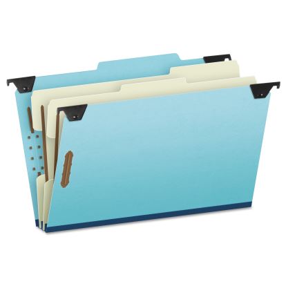 Hanging Classification Folders with Dividers, Legal Size, 2 Dividers, 2/5-Cut Exterior Tabs, Blue1
