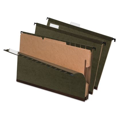 SureHook Reinforced Hanging Divider Folders, 2 Dividers, Legal Size, Green, 10/Box1