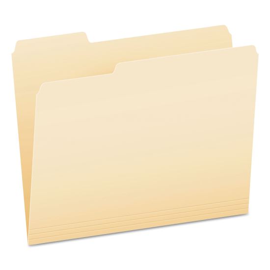 SmartShield Top Tab File Folders, 1/3-Cut Tabs: Assorted, Letter Size, Manila, 100/Box1