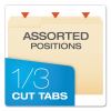 SmartShield Top Tab File Folders, 1/3-Cut Tabs: Assorted, Letter Size, Manila, 100/Box2