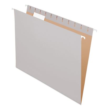 Colored Hanging Folders, Letter Size, 1/5-Cut Tabs, Gray, 25/Box1