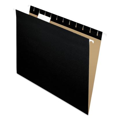 Colored Hanging Folders, Letter Size, 1/5-Cut Tabs, Black, 25/Box1
