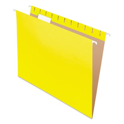 Colored Hanging Folders, Letter Size, 1/5-Cut Tabs, Yellow, 25/Box1