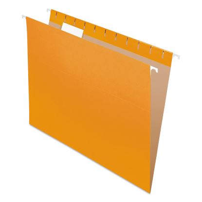 Colored Hanging Folders, Letter Size, 1/5-Cut Tabs, Orange, 25/Box1