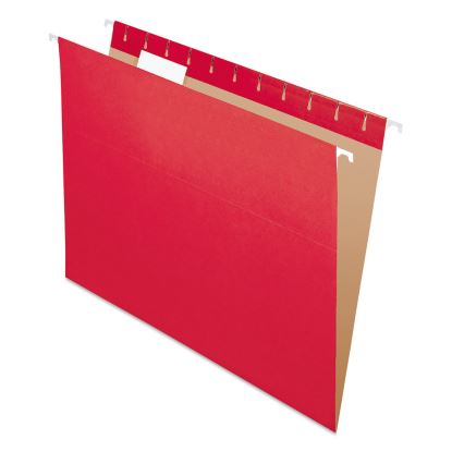 Colored Hanging Folders, Letter Size, 1/5-Cut Tabs, Red, 25/Box1
