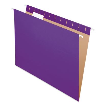 Colored Hanging Folders, Letter Size, 1/5-Cut Tabs, Violet, 25/Box1