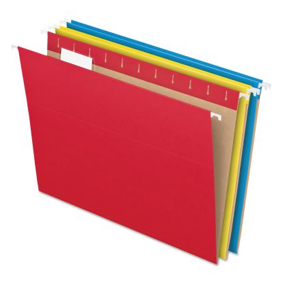 Colored Hanging Folders, Letter Size, 1/5-Cut Tabs, Three-Color Assortment, 25/Box1