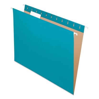 Colored Hanging Folders, Letter Size, 1/5-Cut Tabs, Teal, 25/Box1