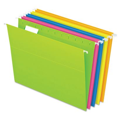 Glow Hanging File Folders, Letter Size, 1/5-Cut Tab, Assorted, 25/Box1