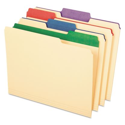 Color Tab File Folders, 1/3-Cut Tabs: Assorted, Letter Size, 0.75" Expansion, Manila, 50/Box1