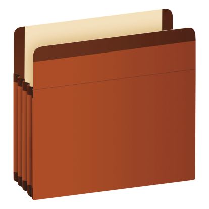 Premium Reinforced Expanding File Pockets, 3.5" Expansion, Letter Size, Red Fiber, 10/Box1