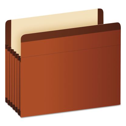 Premium Reinforced Expanding File Pockets, 5.25" Expansion, Letter Size, Red Fiber, 5/Box1