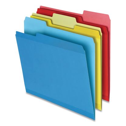Poly Reinforced File Folder, 1/3-Cut Tabs: Assorted, Letter Size, Assorted Colors, 100/Pack1