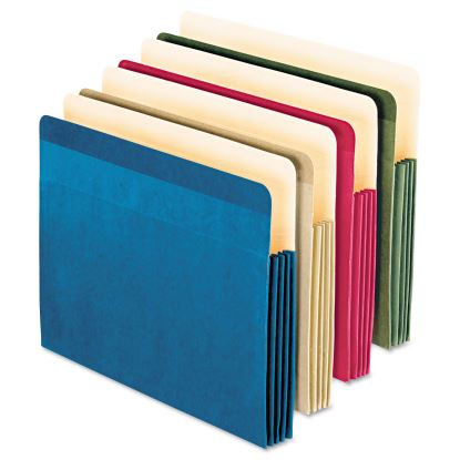 Recycled Colored File Pocket, 3.5" Expansion, Letter Size, Assorted Colors, 4/Pack1