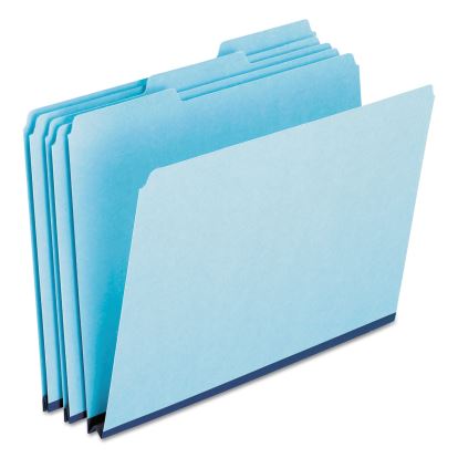 Pressboard Expanding File Folders, 1/3-Cut Tabs: Assorted, Letter Size, 1" Expansion, Blue, 25/Box1