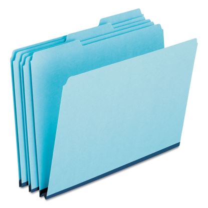 Pressboard Expanding File Folders, 1/3-Cut Tabs: Assorted, Legal Size, 1" Expansion, Blue, 25/Box1