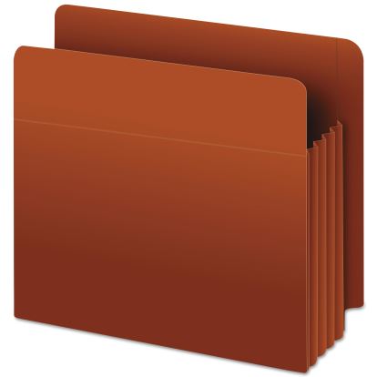 Heavy-Duty End Tab File Pockets, 3.5" Expansion, Letter Size, Red Fiber, 10/Box1