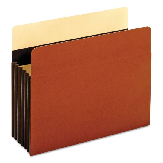 Heavy-Duty File Pockets, 5.25" Expansion, Letter Size, Redrope, 10/Box1
