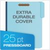 Heavy-Duty Pressboard Folders w/ Embossed Fasteners, Letter Size, Blue, 25/Box2