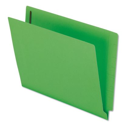 Colored Reinforced End Tab Fastener Folders, 2 Fasteners, Letter Size, Green Exterior, 50/Box1