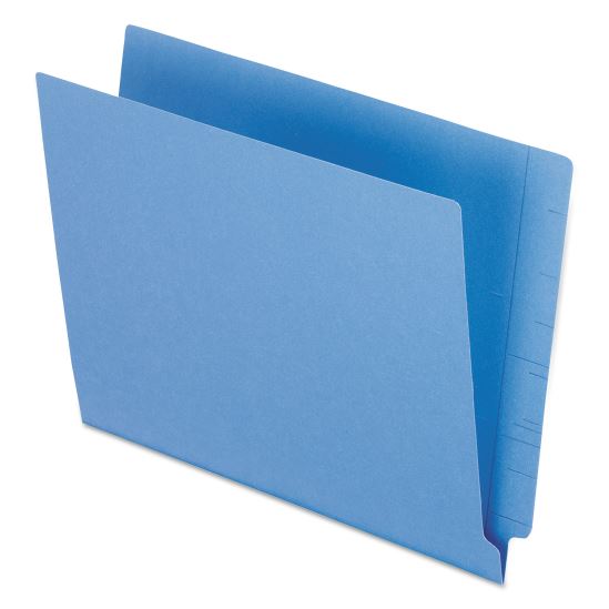 Colored End Tab Folders with Reinforced Double-Ply Straight Cut Tabs, Letter Size, 0.75" Expansion, Blue, 100/Box1