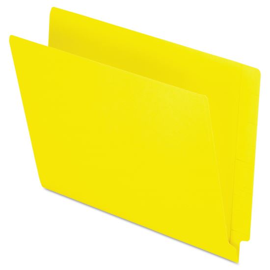 Colored End Tab Folders with Reinforced Double-Ply Straight Cut Tabs, Letter Size, 0.75" Expansion, Yellow, 100/Box1