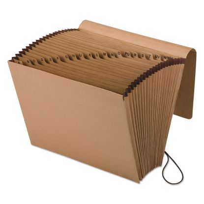 Kraft Indexed Expanding File, 21 Sections, Elastic Cord Closure, 1/21-Cut Tabs, Letter Size, Brown1