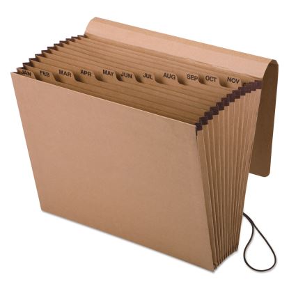 Kraft Indexed Expanding File, 12 Sections, Elastic Cord Closure, 1/12-Cut Tabs, Letter Size, Brown1