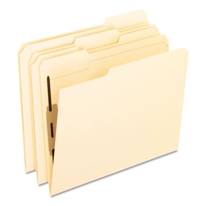 Manila Fastener Folders with Bonded Lesspace Fasteners, 1 Fastener, Letter Size, Manila Exterior, 50/Box1