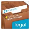 Heavy-Duty Expanding File with Reinforced Flap, 21 Sections, Elastic Cord Closure, 1/3-Cut Tabs, Legal Size, Redrope2