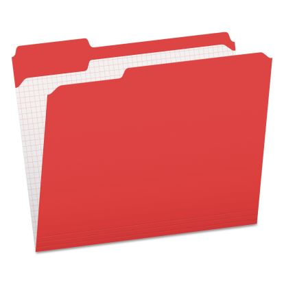 Double-Ply Reinforced Top Tab Colored File Folders, 1/3-Cut Tabs: Assorted, Letter Size, 0.75" Expansion, Red, 100/Box1