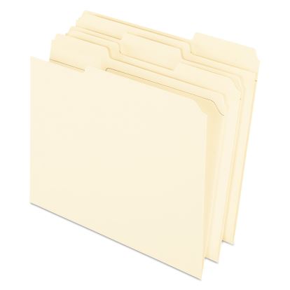 Reinforced Top File Folders, 1/3-Cut Tabs: Right Position, Letter Size, Manila, 100/Box1