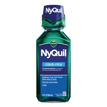 NyQuil Cold and Flu Nighttime Liquid, 12 oz Bottle1