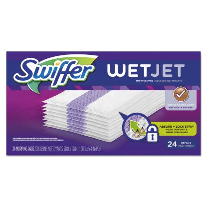 WetJet System Refill Cloths, 11.3" x 5.4", White, 24/Box1