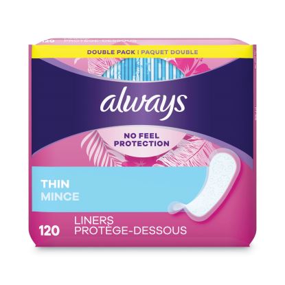 Thin Daily Panty Liners, Regular, 120/Pack, 6 Packs/Carton1