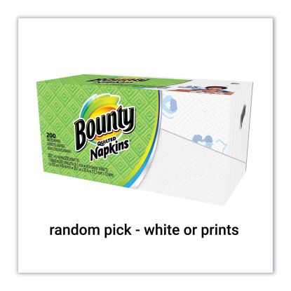 Quilted Napkins, 1-Ply, 12 1/10 x 12, Assorted - Print or White, 200/Pack1
