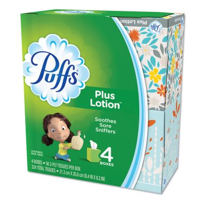 Plus Lotion Facial Tissue, 1-Ply, White, 56 Sheets/Box, 24 Boxes/Carton1