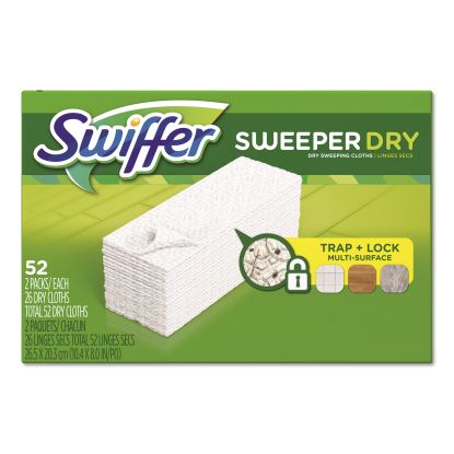 Dry Refill Cloths, White, 10.4" x 8", 52/Box, 3 Boxes/Carton1