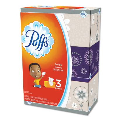 White Facial Tissue, 2-Ply, White, 180 Sheets/Box, 3 Boxes/Pack1