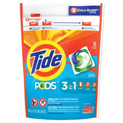 Pods, Laundry Detergent, Clean Breeze, 35/Pack, 4 Pack/Carton1