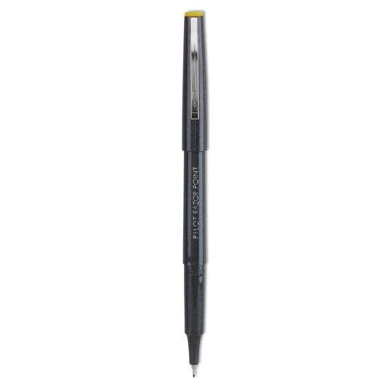 Razor Point Fine Line Porous Point Pen, Stick, Extra-Fine 0.3 mm, Black Ink, Black Barrel, Dozen1