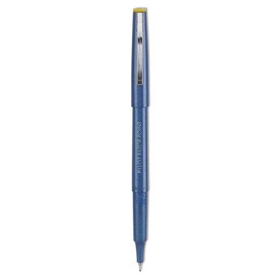 Razor Point Fine Line Porous Point Pen, Stick, Extra-Fine 0.3 mm, Blue Ink, Blue Barrel, Dozen1