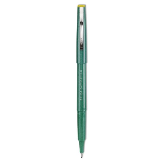 Razor Point Fine Line Porous Point Pen, Stick, Extra-Fine 0.3 mm, Green Ink, Green Barrel, Dozen1