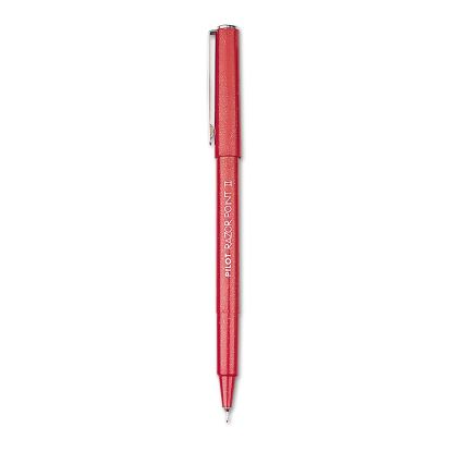 Razor Point II Super Fine Line Porous Point Pen, Stick, Extra-Fine 0.2 mm, Red Ink, Red Barrel, Dozen1